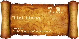 Thiel Mietta névjegykártya